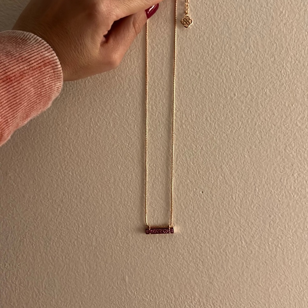 Rose gold with Pink drusy Kendra Scott Necklace